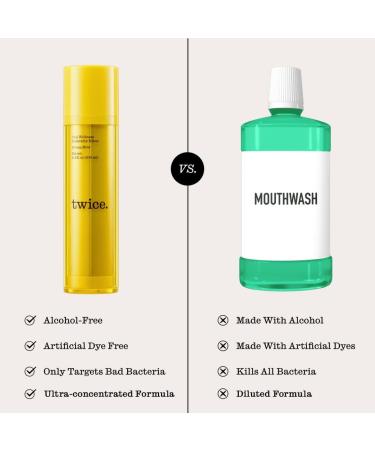 Twice Alcohol-Free Mouthwash - Strong Mint Immunity Rinse - Teeth Whitening & Gum Health - Fresh Breath - 3.4 Fl Oz (Pack of 1) - Buy Online on GoSupps.com