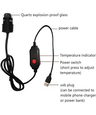 MiOYOOW 10W Aquarium Heater | 5V 2A Water Heating Rod for 4L Aquariums - International Shipping Available - Buy Online on GoSupps.com