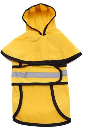 Buy Ultra-Light Waterproof Raincoat for Large Dogs - 3xL Yellow with Hood & Reflective Stripes - Buy Online on GoSupps.com