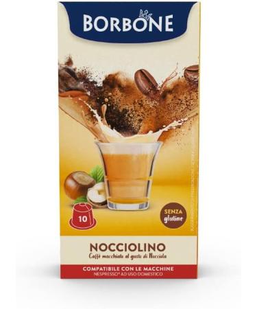 Caff Borbone Nocciolino - Hazelnut flavored cappuccino - 60 capsules (6 packs of 10) - Compatible with Nespresso * domestic machines - Buy Online on GoSupps.com