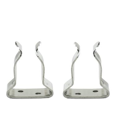 MARINE CITY Stainless Steel Fine Polished General Purpose Storage Clips Strong and Sturdy Versatile Hook Spring Clamp Holders (1-1/8 Inches to 1-1/2 Inches) for Boats  Ships  Marines (2 Pcs)