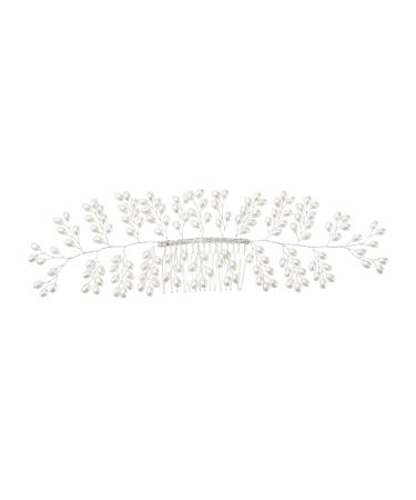 FRCOLOR Bridal Hair Accessories Tiara Wedding Hair Comb Women Hair Comb Bridal Hair Comb Women's White Accessories Manual Wedding Hair Accessories