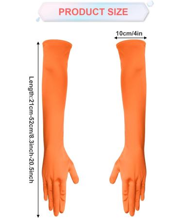 NQEUEPN Women Long Gloves Long Elbow Satin Gloves 21" Stretchy 1920s Opera Gloves Hand Care Moisturizing Gloves for Women Girls Evening Party Dance (Orange) - Buy Online on GoSupps.com