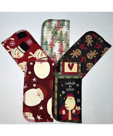 Country Christmas 2 Ply Printed Flannel 8x8 Inches Set of 5 - Festive Holiday Decor - Buy Online on GoSupps.com