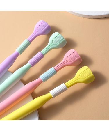 Three-Sided Soft Hair Toothbrush for Adults & Children - Effective Manual Design for Deep Cleaning Teeth & Gums - Random Color - Buy Online on GoSupps.com