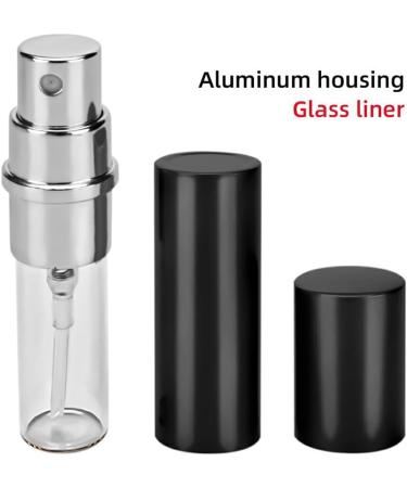 kawehiop 5 Pieces Atomizers Portable 10ml Mini Spray Bottle Fragrance Empty Refillable Metal Sprayer Travel Makeup Tools Black - Buy Online on GoSupps.com