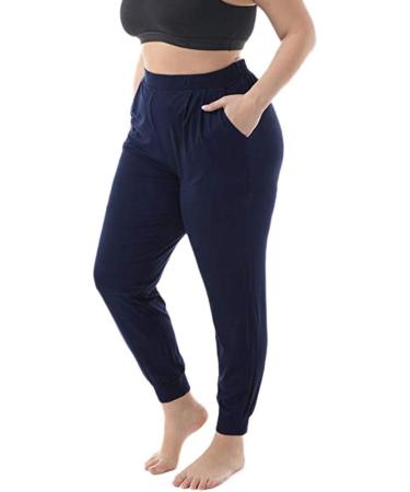 Sport Pants for Women Running Joggers Causal Workout Gym Yoga Sweatpant Comfy Elasticated Trousers Jogging Bottom with Pockets 18-djufh-navy-c L - Buy Online on GoSupps.com