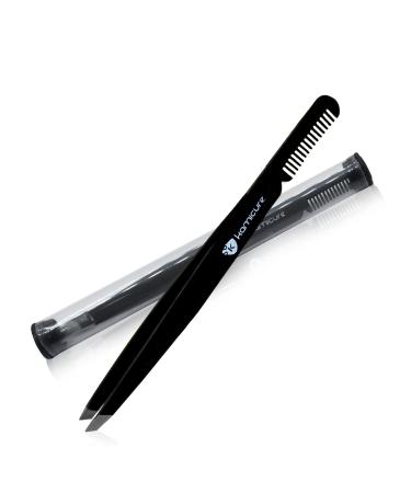 KAMICURE - Professional Tweezers with Comb Feature  Eyebrow Tweezers for Women Facial Hair Slant Tip Stainless Steel Ingrown Hair Tweezer