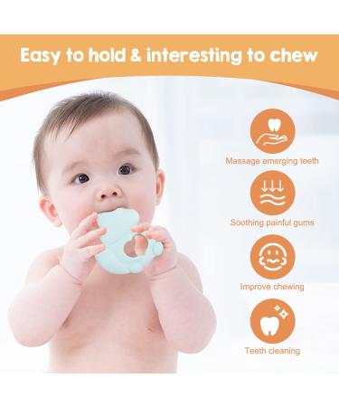 J QUATTUOR Soothing Baby Teething Relief Toys - Non-BPA Silicone Teethers for Infants 3+ Months - Gum Pain Relief - Soft, Lightweight, Squirrel Design (2 Pcs) - Buy Online on GoSupps.com