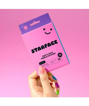 Starface Party Pack Hydro-Stars - 96 Colorful Hydrocolloid Pimple Patches for Absorbing Fluid and Reducing Inflammation - Cute Star Shape - Colorful Party Pack - Buy Online on GoSupps.com