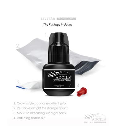 ADCILS Eyelash Extension Glue 5g - Quick Drying Black Adhesive 7 Weeks Retention Made in Korea - Ideal for Professional Technicians - Buy Online on GoSupps.com