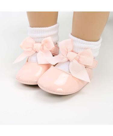Sonsage Infant Baby Girls Bowknot Mary Jane Soft Anti-Slip Princess Wedding Flats - 6-12 Months (Pink) - Buy Online on GoSupps.com