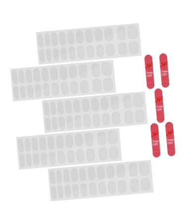 Beatifufu 5 Sheets Nail Stickers Nail Polish Stickers French Manicure Strips Gel Nail Kit French Manicure Nail Wraps Gel Stickers for Nails Gel Nail Sticker French Nail Sticker Clear Nail