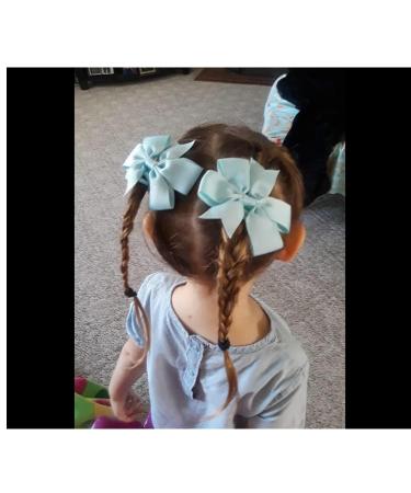 40 Pcs Baby Girls 3.5'' Grosgrain Ribbon Hair Bows Elastic Hair Ties - Solid Colors for Girls Toddlers Kids Teens - Buy Online on GoSupps.com