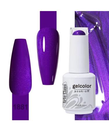ArteClavo Soak Off UV LED Gel Nail Polish Hybrid Varnish 99Colors Nail Art Charm Manicure Semi-Permanent Base Top Coat Nails Gel - (Color: 1881)