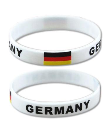 EROSPA Fan Bracelet Football Germany (Germany) - World Cup Bundesliga - Women Men Unisex - Silicone - white/black