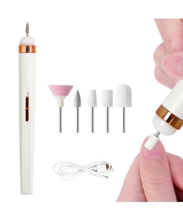 ThreeH Electric Nail File Portable Nail Drill for Acrylic Gel Nails Manicure Pedicure Nail Set Polishing Shape Tools Salon Home Use White