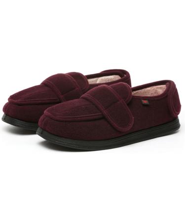 ZHENSI Women's Adjustable Slippers | Wide Memory Foam Non-Slip Shoes | Red B - Buy Online on GoSupps.com