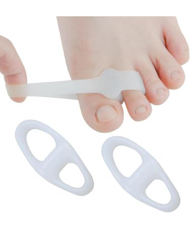 WHRCY Silicone Toe Spacers - Comfortable Hammer Toe Corrector & Distance Holder for Smooth Toes - Reusable White Foot Relief Solution - Buy Online on GoSupps.com