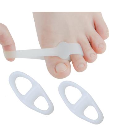 Toe spreader - silicone toe smooths for wavy toes soft toe smooths comfortable hammer toe corrector to prevent friction pressure relief sport and yoga white