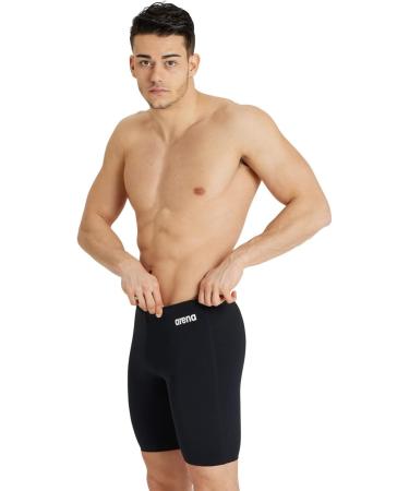 Arena Men's Swim Jammer - Solid Black & White Team Swim Trunks | International Shipping Available - Buy Online on GoSupps.com