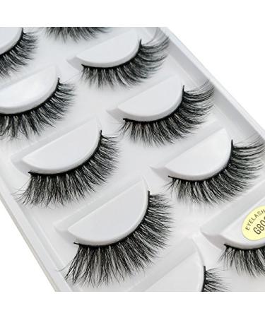 Buy 5 Pairs Long 3D False Eyelashes Natural Look - G806 Black Eyelash Extensions for Glamorous Makeup | International Shipping Available - Buy Online on GoSupps.com