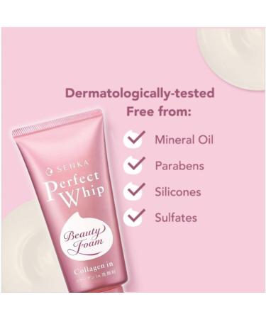 Perfect Whip Collagen-in Beauty Foam Cleanser 120g - Anti-Aging Hydrating Foam for Dry Skin | Includes Free Hairband - Buy Online on GoSupps.com