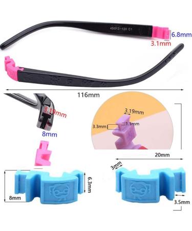 VekkEr Kids Eyeglass Temple Replacement - Silicone Insert Bayonet Frame Repair Parts (Blue) - Durable & Easy to Install - Buy Online on GoSupps.com