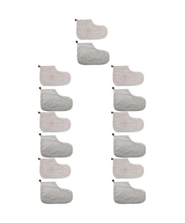 Housoutil 7 Pairs Wax Warm Foot Cover Paraffin Wax Bath Liner Paraffin Wax Gloves and Booties Hot Wax Foot Wax Bath Booties Paraffin Wax Foot Liners Paraffin Bath Sock Spa Cotton 28X20X0.9CMx7pcs Greyx7pcs