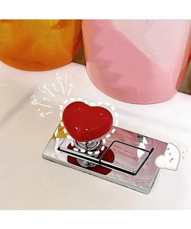 Creative Cabinet Handle Toilet Press Button Manicure Protection Heart Shaped Punch Free Bathroom Kitchen Accessories S1 - Buy Online on GoSupps.com