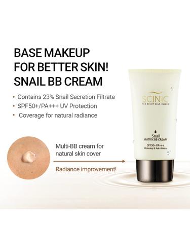 Scinic Snail Matrix BB Cream SPF 50+PA+++ - 1.35 fl oz (40 ml) - Hydrating Sun Protection - Buy Online on GoSupps.com