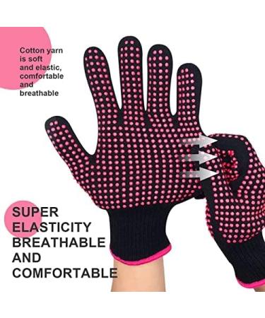 Heat Resistant Gloves - 2 Pairs Professional Mitts with Silicone Bumps for Hair Tools | Heatproof Protection for Flat Irons & Curling Wands - Buy Online on GoSupps.com