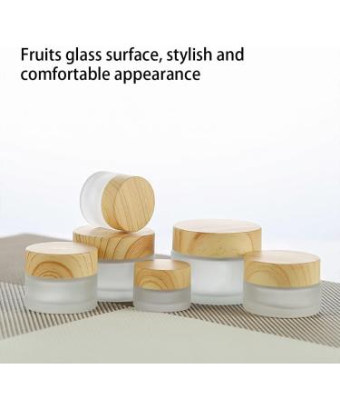 Dajidafu Glass Woman Face Cream Dispenser Replacement Wood Grain Lid Anti-corrosive Makeup Cosmetic Travelling Empty Container 15g - Buy Online on GoSupps.com