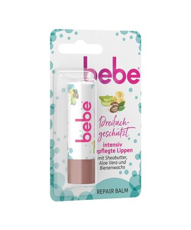 bebe Triple Protection Repair Balm Lip Balm with Shea Butter, Aloe Vera, and Beeswax - 4.9g - Buy Online on GoSupps.com
