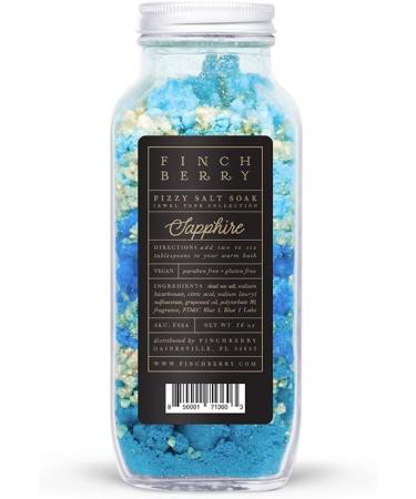 Finchberry Fizzy Bath Salt Soak - Sapphire | Dead Sea Salts for Relaxation Sore Muscle Relief & Luxury Spa Aromatherapy | 16 oz - Buy Online on GoSupps.com