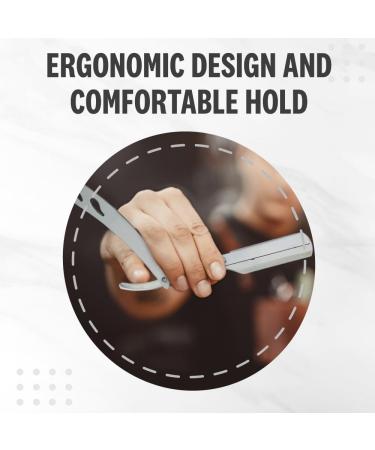 Professional Straight Edge Barber Razor Knife for Men - Stainless Steel Safety Razor - Perfect for Smooth Shaving (Grey - Buy Online on GoSupps.com