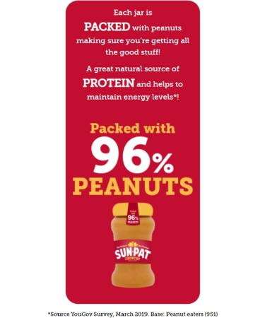 Sun-Pat Crunchy Peanut Butter 1kg Catering Tub / 66 x 15g Servings - Buy Online on GoSupps.com