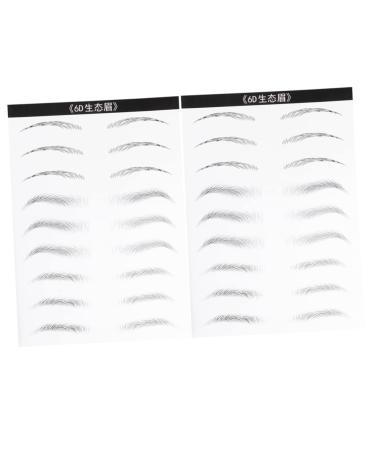 PAMINGONO 2 Pairs Eyebrow Makeup Tools Artificial Eyebrow Patch Simulation Eyebrow 21x15cm Black 003