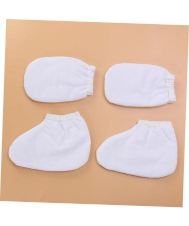 Ipetboom 4 Pairs Bath Mitt Beach Kerchief for Women Paraffin Wax Gloves Foot Spa Cover Bath Mitt Insulated Bottle Bag Laundry Dispenser Insulated Gloves Product White Hand - Buy Online on GoSupps.com