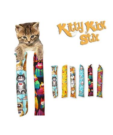Kitty Kick Stix 11" Catnip Kicker Toys - Set of 2 Cat Kickers, The Original Made in USA