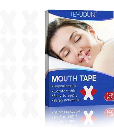 Plazuria 120 Tablets Mouth Tape for Sleeping Sleep Mouth Tape to Improve Night Sleep Reduce Mouth Breathing and Snoring. Transparent