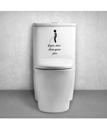 3 Pcs Funny Toilet Stickers - Waterproof Vinyl Wall Art Quote Decals for Bathroom Decoration - Buy Online on GoSupps.com
