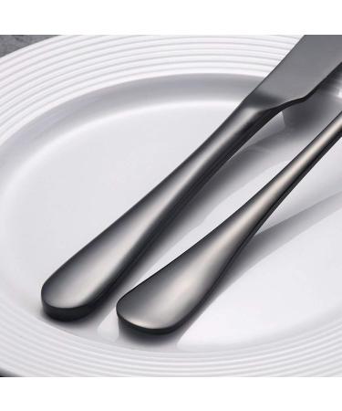 Cutlery Set 24 Piece Stainless Steel Flatware Set for 6 Silverware Knives and Forks Dinner Spoons Teaspoons Fork and Spoon HUAN TAI (Color : Black Size : B3S10) - Buy Online on GoSupps.com