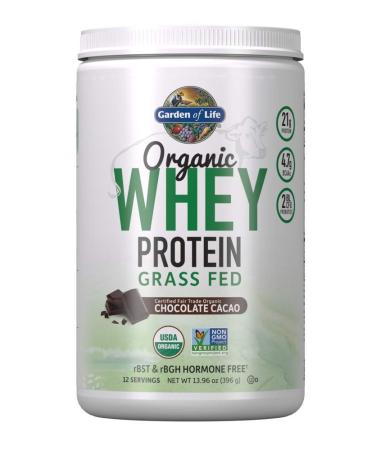 Garden of Life Organic Whey Protein Grass Fed Chocolate Cacao 13.96 oz (396 g)