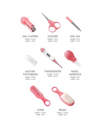 Baby Health Nursery Set - Nail Clipper, Hair Brush, Thermometer, Nasal Aspirator, Toothbrush - Infant Grooming Kit - Buy Online on GoSupps.com
