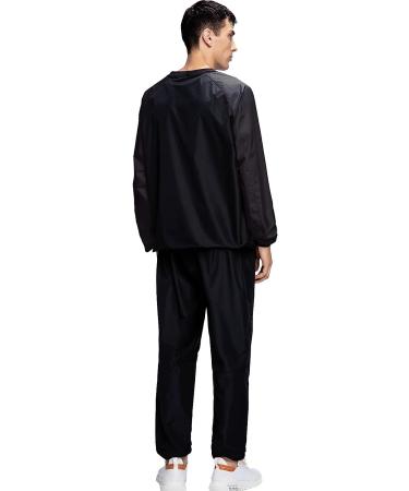 HOTSUIT Sauna Suit Men XX-Large Anti-Rip Sweat Suits for Gym Boxing Workouts - Black Jacket & Pants - Buy Online on GoSupps.com