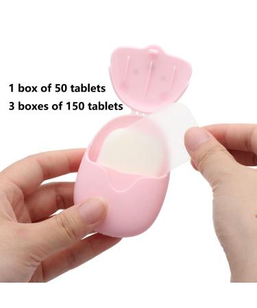 Jxuzh Disposable Travel Soap Paper Leaves Mini Soap for Camping & Hiking 3 Colors in Plastic Box - Buy Online on GoSupps.com