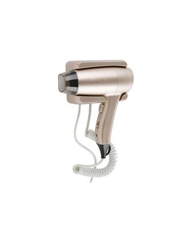 Hair Dryer Hotel Wall Mounted Blow Dryer 1200W White Compact Lightweight Hairdryer Hot/Cold 2 Heat Settings Overheating Protection Constant Temperature Hair Care for Home Hotel Bathroom Gold Small