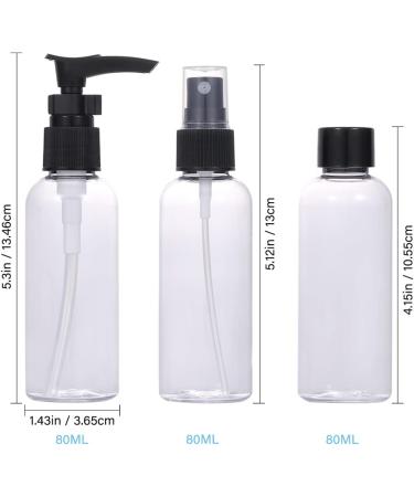 Buy Lufevrm Travel Bottle Set - 4 Leakproof Refillable Spray & Pump Bottles - 80ml for Shampoo & Perfume with Transparent Carrier Pocket - International Shipping Available - Buy Online on GoSupps.com