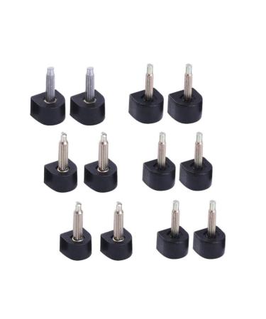6 Pairs Durable Heel Tips Replacement High Heel Caps Protectors Shoe Repair Tip Taps Shoes Dowels U-shape Black (Thick Pins-3mm  10mm) Thick Pins-3mm 10mm